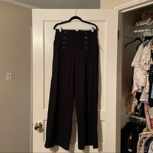 Anthropologie Elevenses High Waist Wide Leg Trouser Pant US Size 6 UK Sz 10 NWT